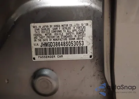 2008 Honda Fit Sport from USA, damaged, VIN JHMGD38648S053053